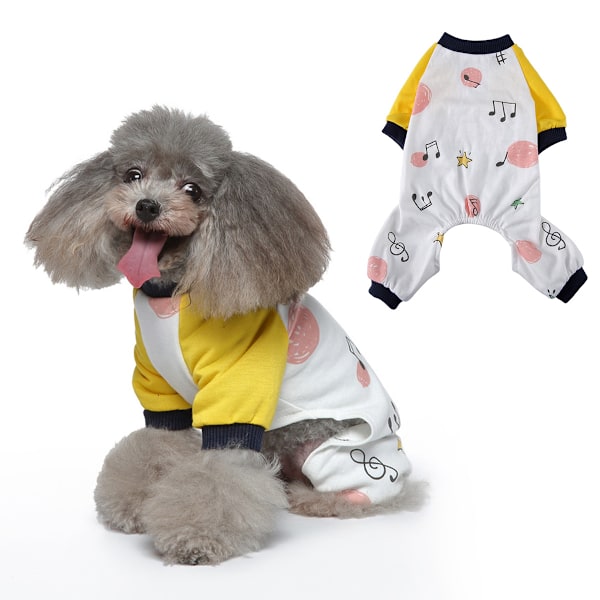 Koirapyjamat Pienille Koirien Pehmeä Pentu Onesie Kissan Hyppyasu Mukava Lemmikkieläinten Vaatteet (Keltainen)