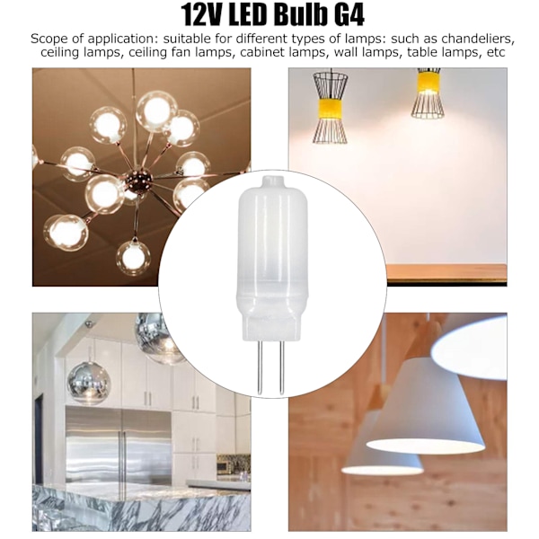 6 st G4 LED-lampa 12V 360° Luminescens 360° Värmeavledning Låg strömförbrukning Allmän standardgränssnitt Lampor 3WCold White