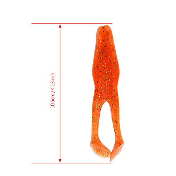 2 st. Utomhus Silikon Livsliknande Groda Saltvatten Fiskebeten Mjuka Beten Tillbehör (Orange)