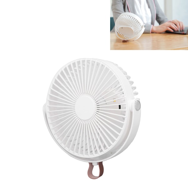 Elektrisk ventilator 3 hastigheder 360 graders justerbar USB genopladelig bærbar camping ventilator med natlys til sovesal camping