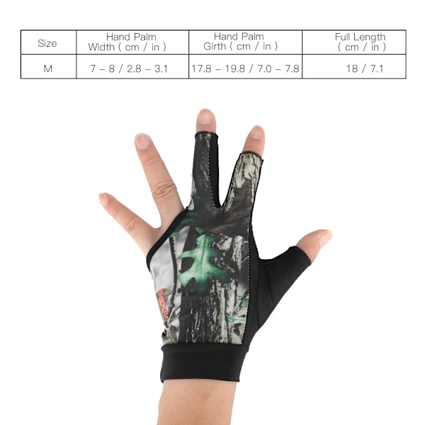 Boodun Unisex Vuxen 3-Fingers Snooker Billardkö Glove Skytteskydd (Grön, M)