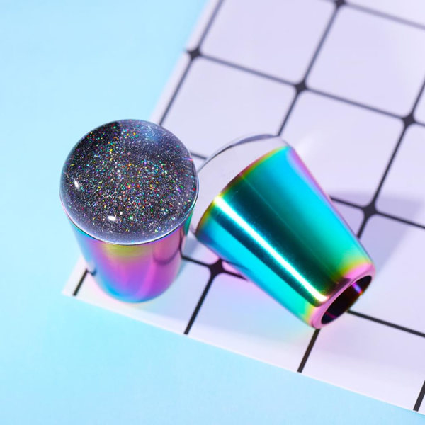 1 st färgglad nail art dekorationsstämpel genomskinlig silikon
