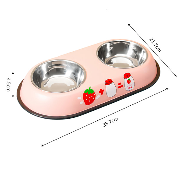 Dubbel hundskål Katt skål premium rostfritt stål vatten och mat upphöjd skål