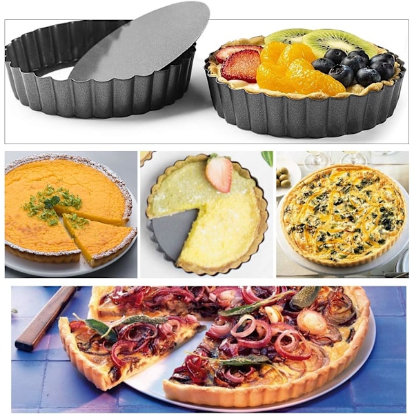 Pakkaus Tarttavuutta Vastaavia 28 cm Quiche-Tarttavuoria, Irrotettava Pohja Tarttavuoria, Pyöreä Tarttavuoria Irrotettavalla Pohjalla