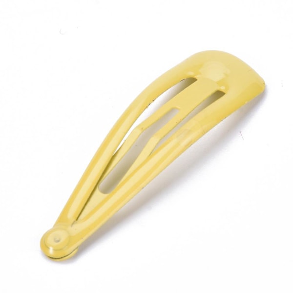 6 st, Gula, Emaljerade, click-clack, hårspänne, 46.5x13mm, Gul Gul