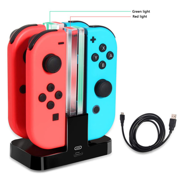 4 i 1 ladedokking kompatibel med Nintendo Switch med Lamppo