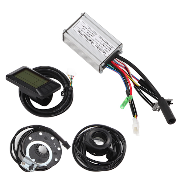 36V/48V 250W 15A Brushless Motorsett for Sykkel med Kvadratbølgekontroller, LCD7U-panel, 130X Tommelgass og 8C Hastighetsassistent