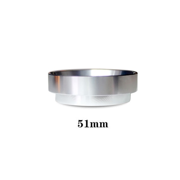 Kaffedosisring 51mm Siebträger Tilbehør Doseringstragt Espresso Tragt Fyldtragt Aluminium Kaffedosisring Kaffeepulver Præcis Påfyldning Silver