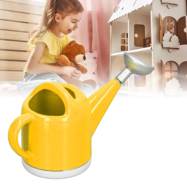 1:12 Scale Dollhouse Shower Pot Model DIY Interesting Alloy Material Miniature Doll House Toys for Handicrafts Gifts Yellow