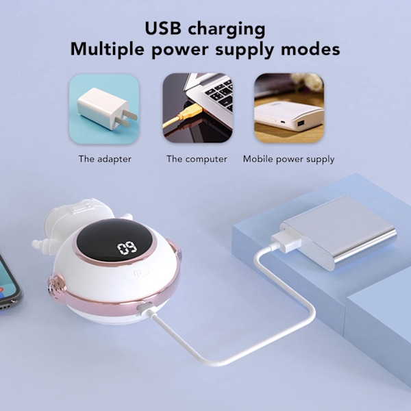 Genopladelig håndvarmer bærbar USB digital hurtig opvarmning elektrisk håndvarmer til vinter hvid