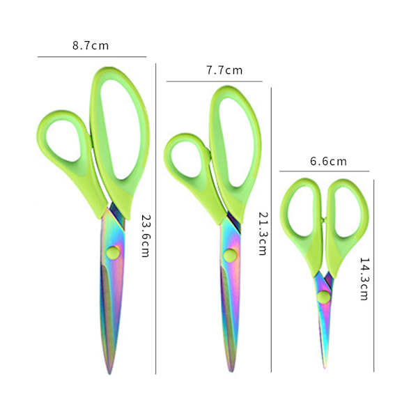 Saxar, saxar med vassa titanblad, mjuka komfortgrepp, lämpliga för hushåll, kontor och skolor (grön)