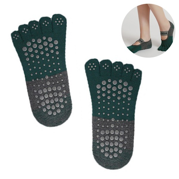 1 par tåseparerande yogas strumpor - Grön