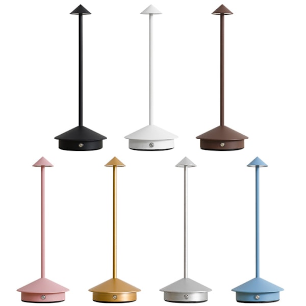 Trådlös, LED, Skrivbordslampa, Vattentät, RGB-belysning Black