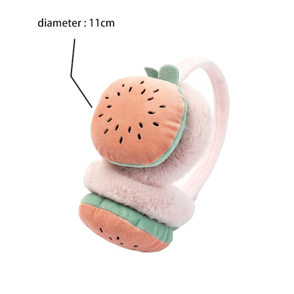 Vintervarma öronmuffar för flickor, söta fruktiga fluffiga tjocka öronmuffar, plysch, bekväma öronmuffar