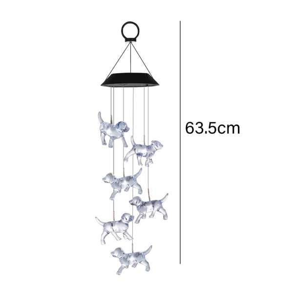 Wind Chime Solar Chimes Varmt Ljus Solar Vattentät Wind Bell Li puppy