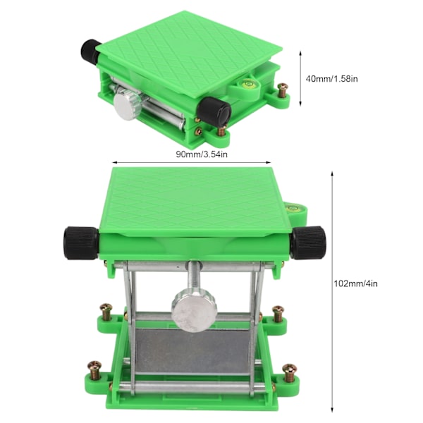 Lab Lift Stand Bord i Rustfrit Stål Laboratorie Støtte Jack Platform Universal til RC Modelbiler