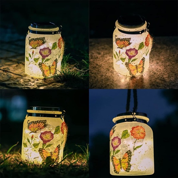 Solar Lantern Butterfly Fairy Lights, födelsedags julklappar, vatten Butterfly, Warm White