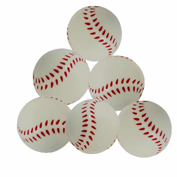 6-pack 6,3 cm diameter svamp baseball, skum svamp mjuk boll Str