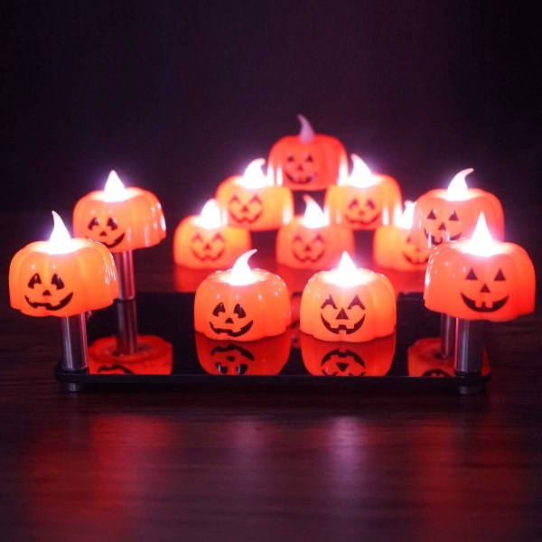 Pumpkin Tea Lights Kynttilät, 12 kpl Halloween Pumpkin Lights Pumpk