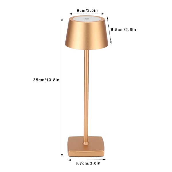 LED-pöytävalaisin USB-latauksella, pöytävalaisimet baariin, olohuoneeseen, lukulamppu, lämmin valkoinen valo, kulta