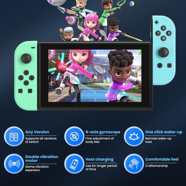 Handkontroll, Kompatibel, Nintendo Switch, OLED, Gamepad, Joystick, Ersättning, RGB, Grey grey