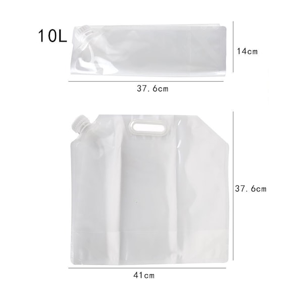Utomhus 10L Självkörande Camping Resa Bärbar Hink Vattenpåse Ridning Bergsklättring Vikbar Kokare Dricksvattenförvaring Vatten (4-pack)