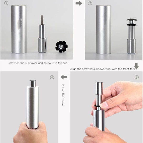 Styrverktyg för solrosdrivning av framgaffel till mountainbike, verktyg för installation av tandlös kärna