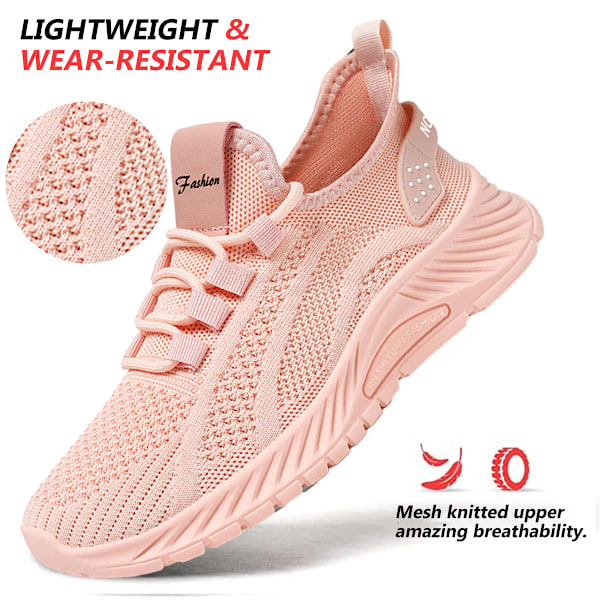 Vårens/sommerens nye ankomster - Løpesko for kvinner - Lettvekt - Vandresko - Tennisko - Sklisikre - Komfortable - Mote-sneakers Pink