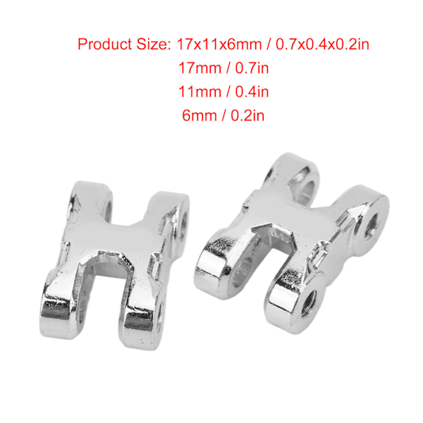 2 Sett RC For- og Bakre Bumper Taukroker Spenne Vindjekrok for 1/10 RC Bil Oppgraderingsdeler Sølv
