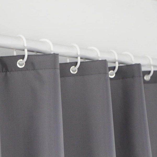 Duschdraperier, textil duschdraperi i polyester, mögelbeständig, vattentät, tvättbar tyg duschdraperi med 12 duschdraperiringar