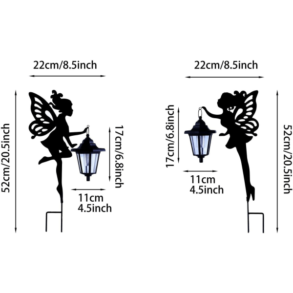 Metal Fairy Solar Light Utomhusdekoration Metal Fairy Garden St