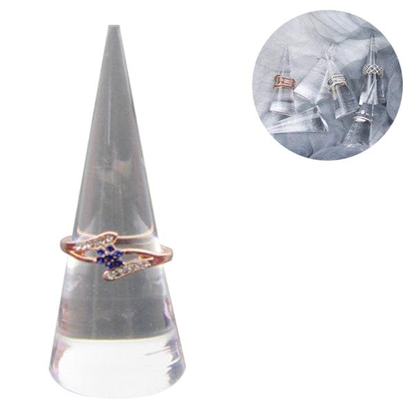 5 Pack Cone Shape Acryl Solid Ring Display til smykker