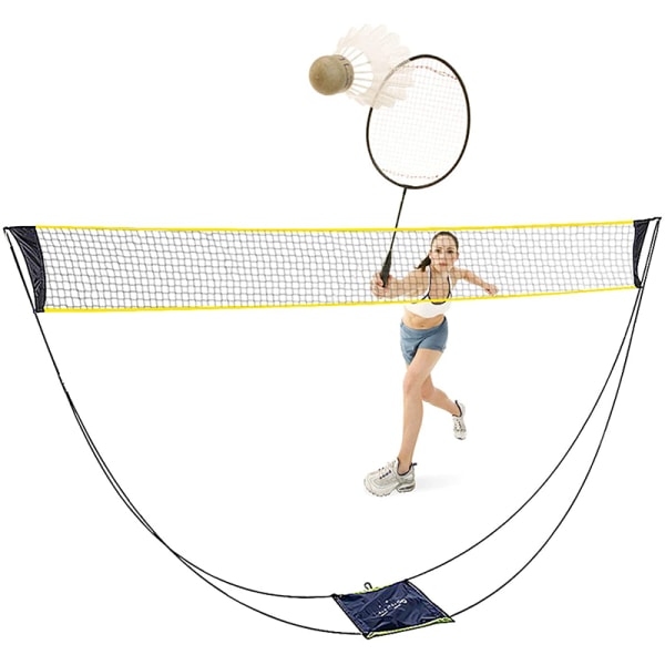 Bærbart badmintonnetsæt med stativbæretaske, volleyballnet