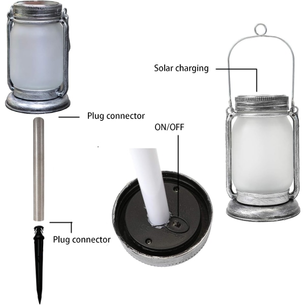 Solar Flames Lantern, Solar Powered flimrande lågor tänds