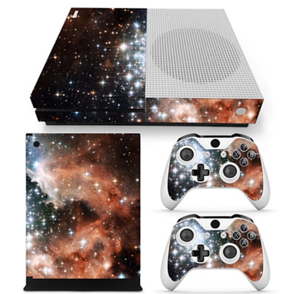 Konsollklistremerke Karbonfiber Vinyl Skin Klistremerke for Xbox ONE Slim Konsoll & Kontrollere ZY XboxOneS 0006