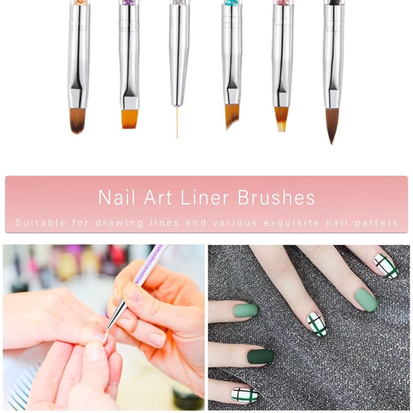 Nail Art Brushes Double Ended Brush and Dotting Tool Kit Nail