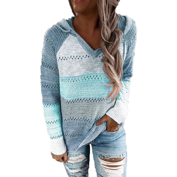 Dam Hoodie Tröja Färgblock Långärmad Tröja Lounge Hoodie Toppar