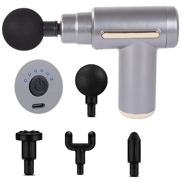 Massage Pistol, Muscle Pistol, Massage Gun, Trådlös, Grå grå