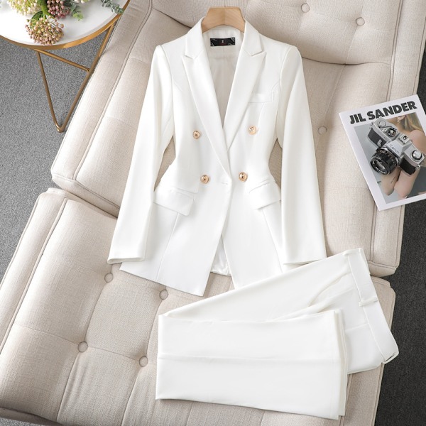 Small suit jacket for women Spring and Autumn fashion temperament goddess style suit flared pants professional suit