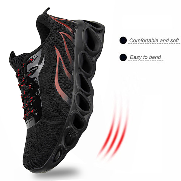 Herresko Løpesko Blade Tennis Gåsko Casual Sneakers Komfort Mote Anti-Skli Arbeid Sport Atletiske Trenere Black Red