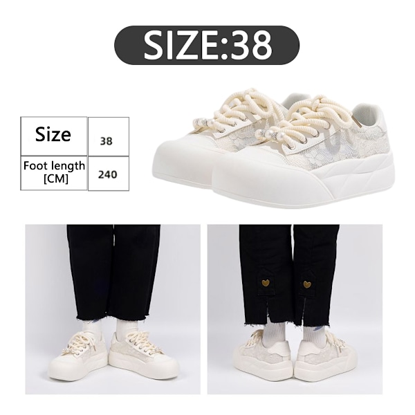 Sommarhundra Tunna Casual Skor Kvinnors Platform Sneakers, Andningsbara, Casual, Snörning, Trendiga Vandringsskor