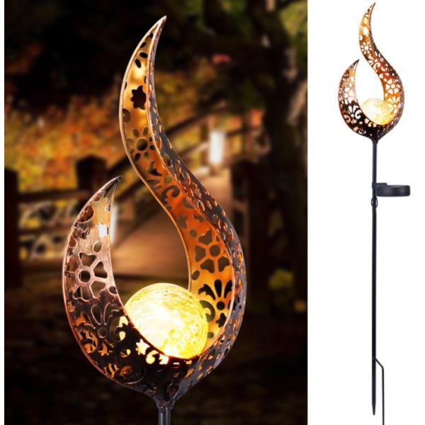 Garden Solar Lights Pathway Outdoor Crackle Glass Globe Stake Me