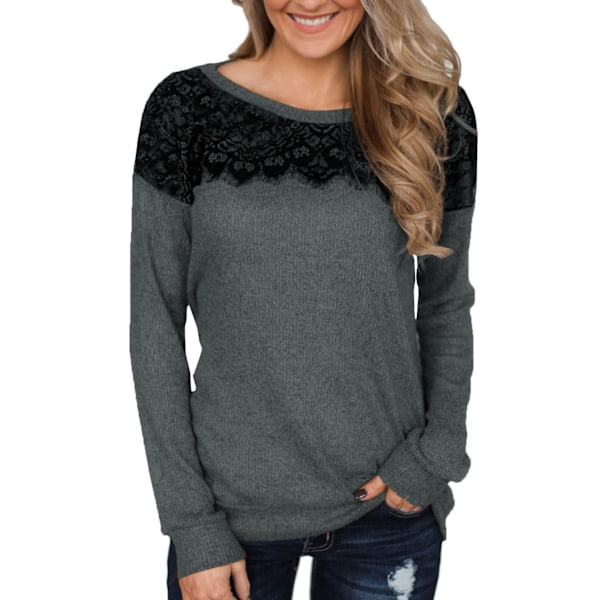 Elegante bluser til kvinder med sort blonder - behagelig sweatshirt