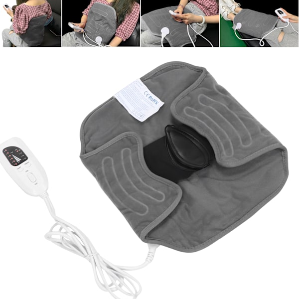 Heating Waist Belt Electric Heated Abdominal Lower Back Massage Pads Wrap Dark GrayEU Plug 220V