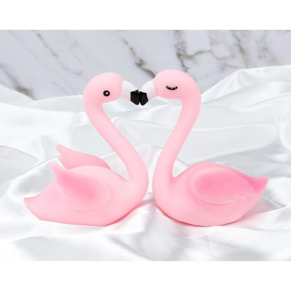 4st Mini Flamingo Statyer Påsk Cupcake Toppers, Mini