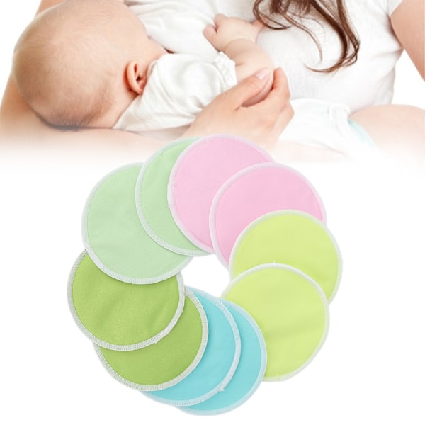 10pcs Reusable Breastfeeding Pads Fiber Washable LeakProof Nursing Breast Pads 12cm