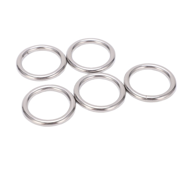 5 stk. 304 rustfrit stål runde O-ringe Multifunktionelle sømløse svejsede O-ringe til yogaringer, hængekøjer, sejlads, dykning 5x30mm