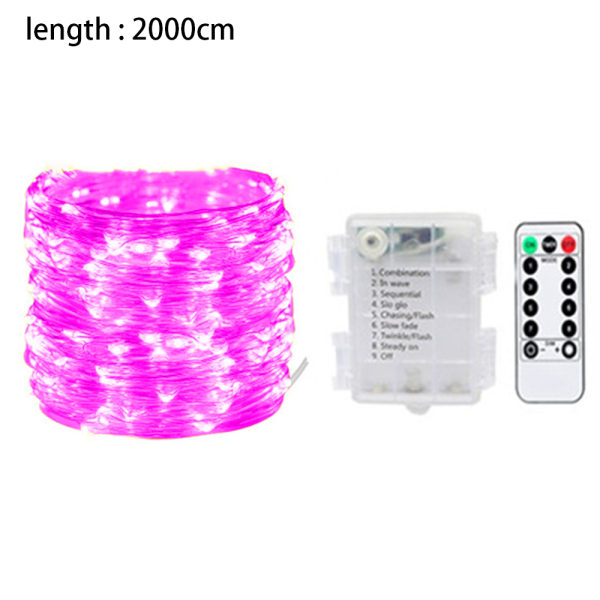 66 fot 200 LED Fairy Light String Lights, batteridrevet med Remo