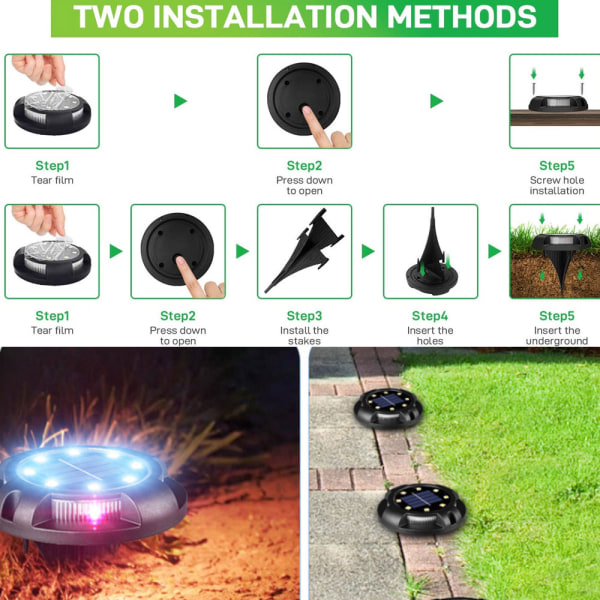 4-pack Solar golvljuspanellampor för landskap/trädgård/uteplats