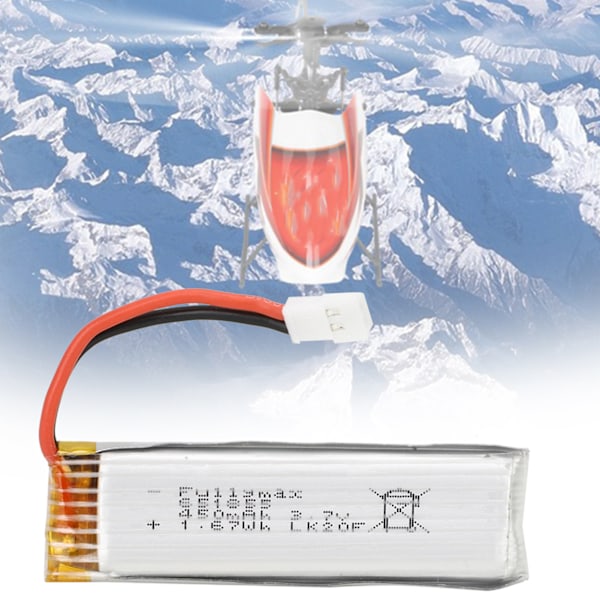2 stk. RC udskiftningsbatteri 3.7V 450MAH til WLtoys XK K110 V977 RC 3D 6CH helikopter